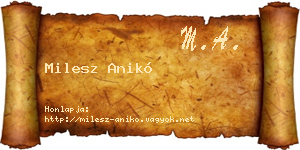 Milesz Anikó névjegykártya